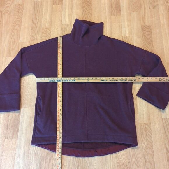 Athleta Cozy Karma Funnel Neck Sweatshirt Womens Medium Spiced Cabernet - Picture 2 of 9